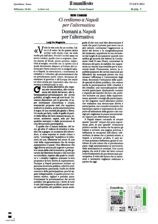 Quotidiano Roma                                                 27-GEN-2012
Diffusione: 18.464   Lettori: n.d.   Direttore: Norma Rangeri   da pag. 1
 