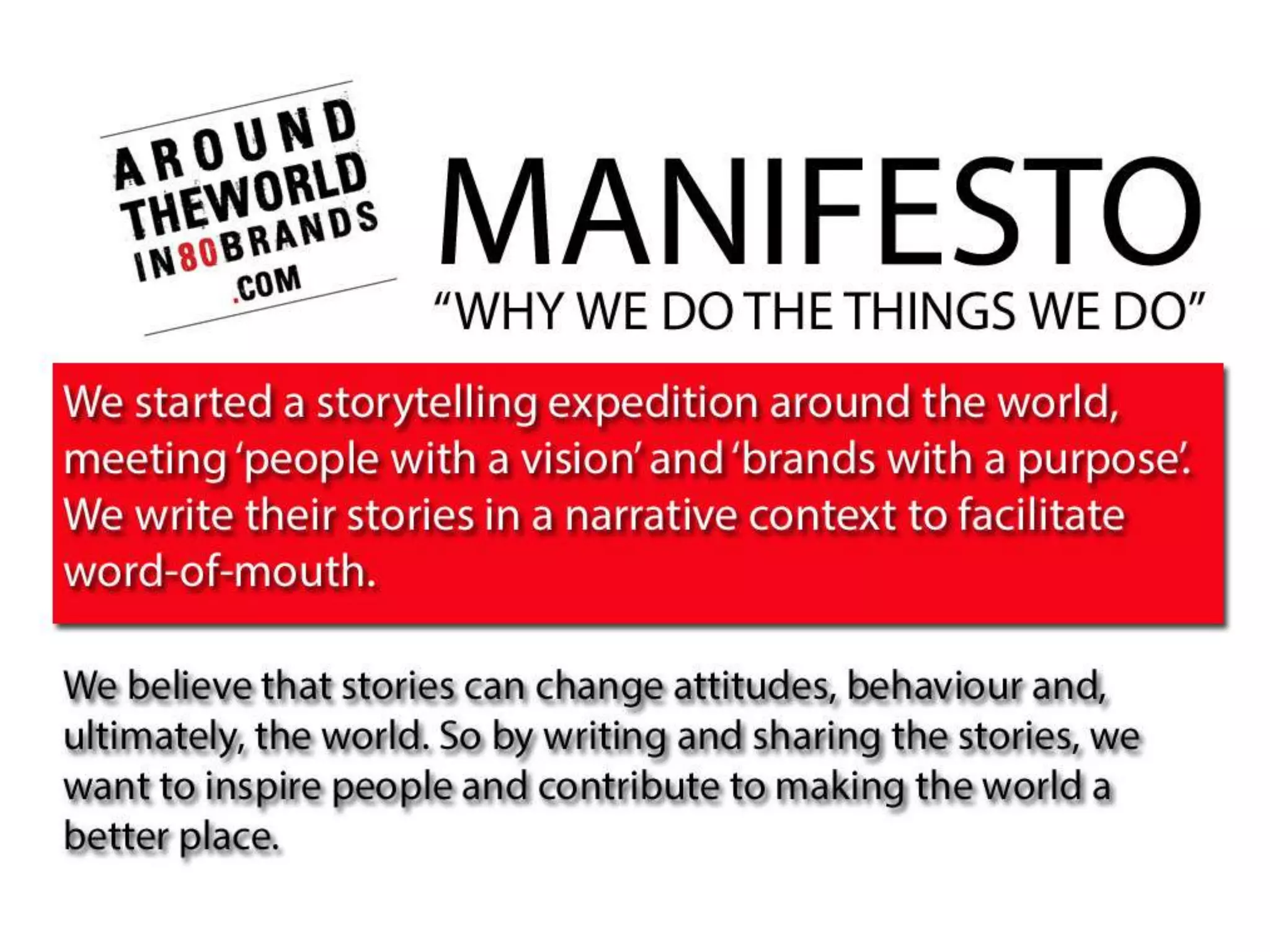 MANIFESTO - Around the World in 80 Brands
