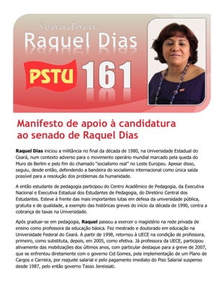 Manifesto em apoio a Raquel Dias 161