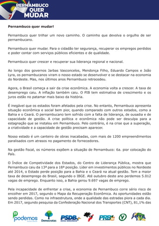 Manifesto da oposição contra Paulo Câmara