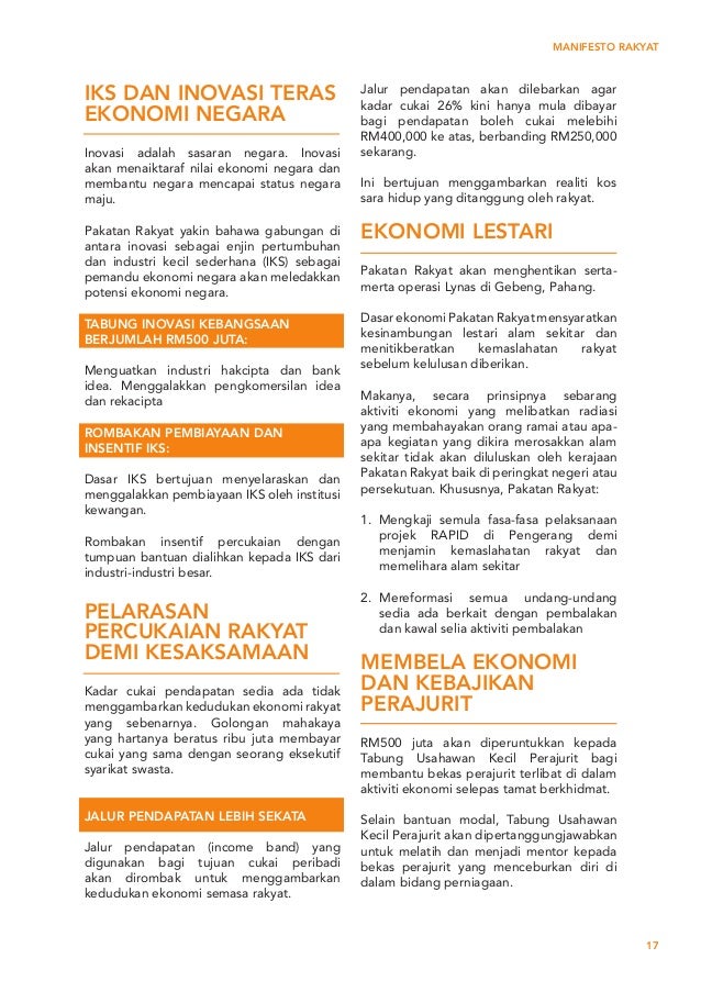 Manifesto Pakatan Rakyat - PRU 13