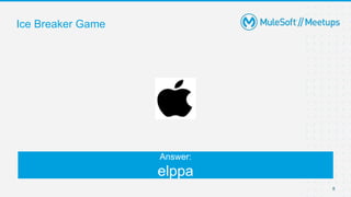 8
Ice Breaker Game
Answer:
elppa
 
