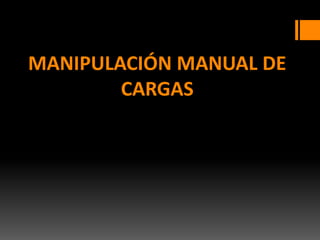 MANIPULACIÓN MANUAL DE
CARGAS
 