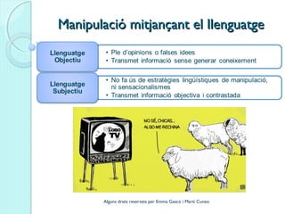 Manipulació mitjançant el llenguatgeManipulació mitjançant el llenguatge
Alguns drets reservats per Emma Gascó i Martí Cuneo
 