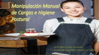 Manipulación Manual de Cargas
Jarlin Alberto Leiva Cervantes
Analista de Seguridad y Salud en el Trabajo
 