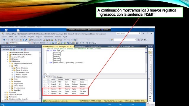 Uso de comandos INSERT, UPDATE y DELETE