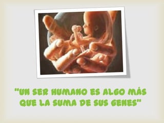 “Un ser humano es algo más
 que la suma de sus genes”
 