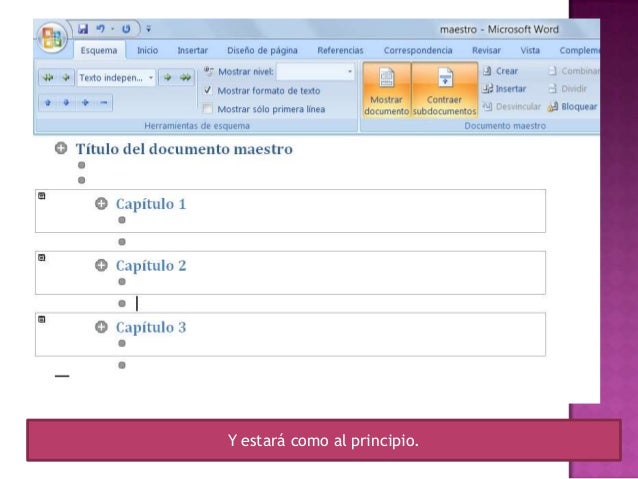 Manipular documento maestro