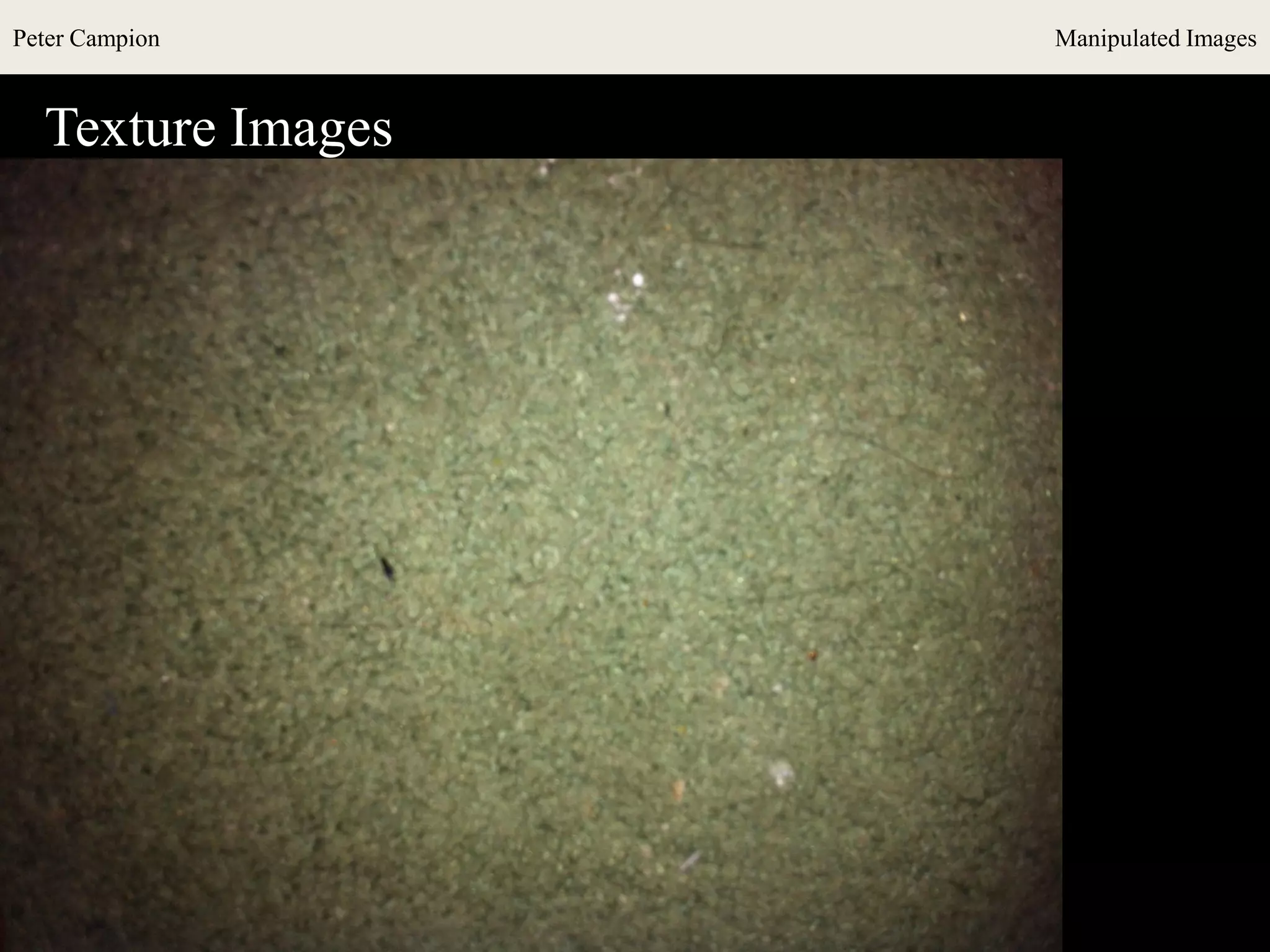 Peter Campion Manipulated Images
Texture Images
 