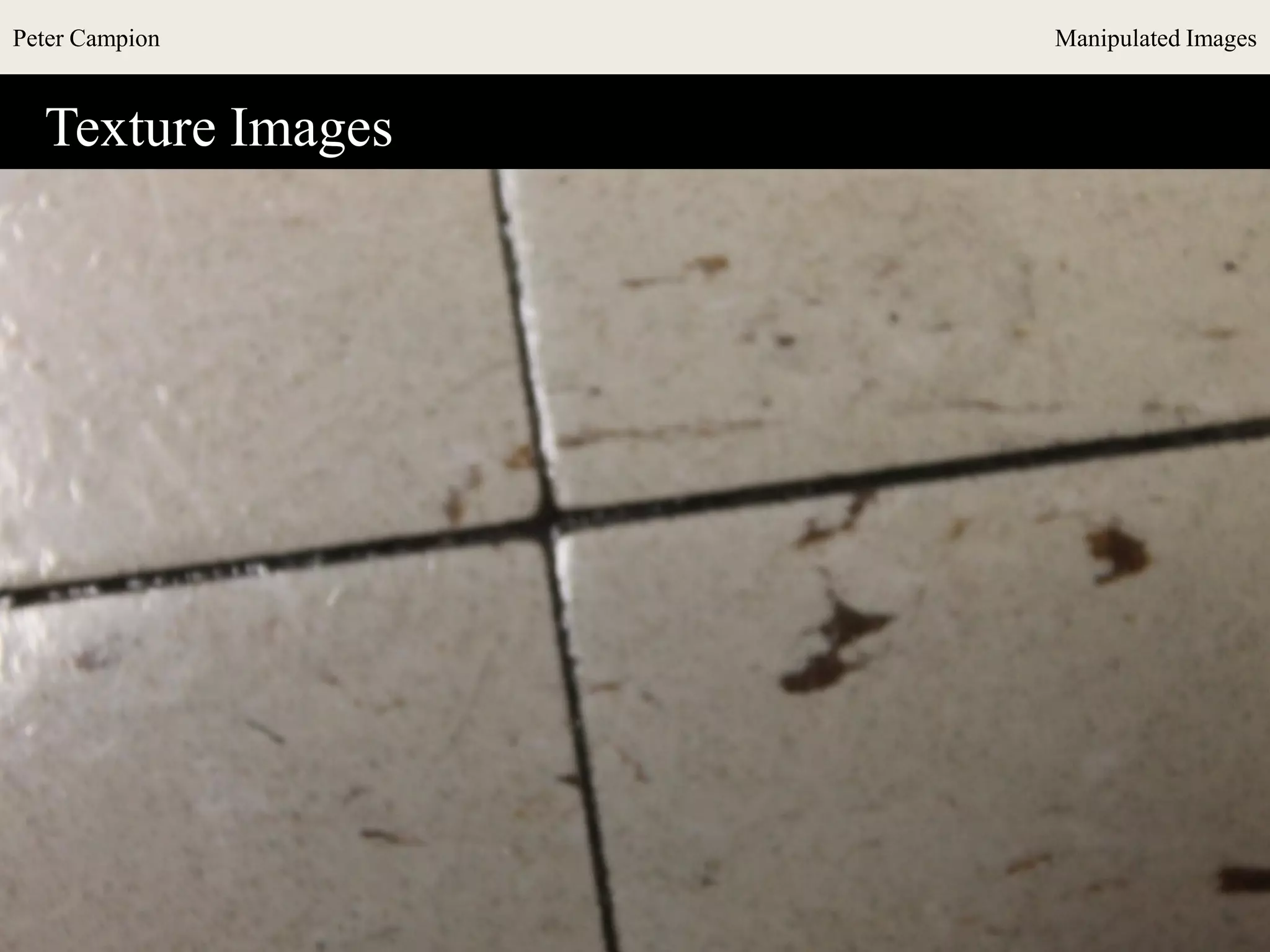 Peter Campion Manipulated Images
Texture Images
 