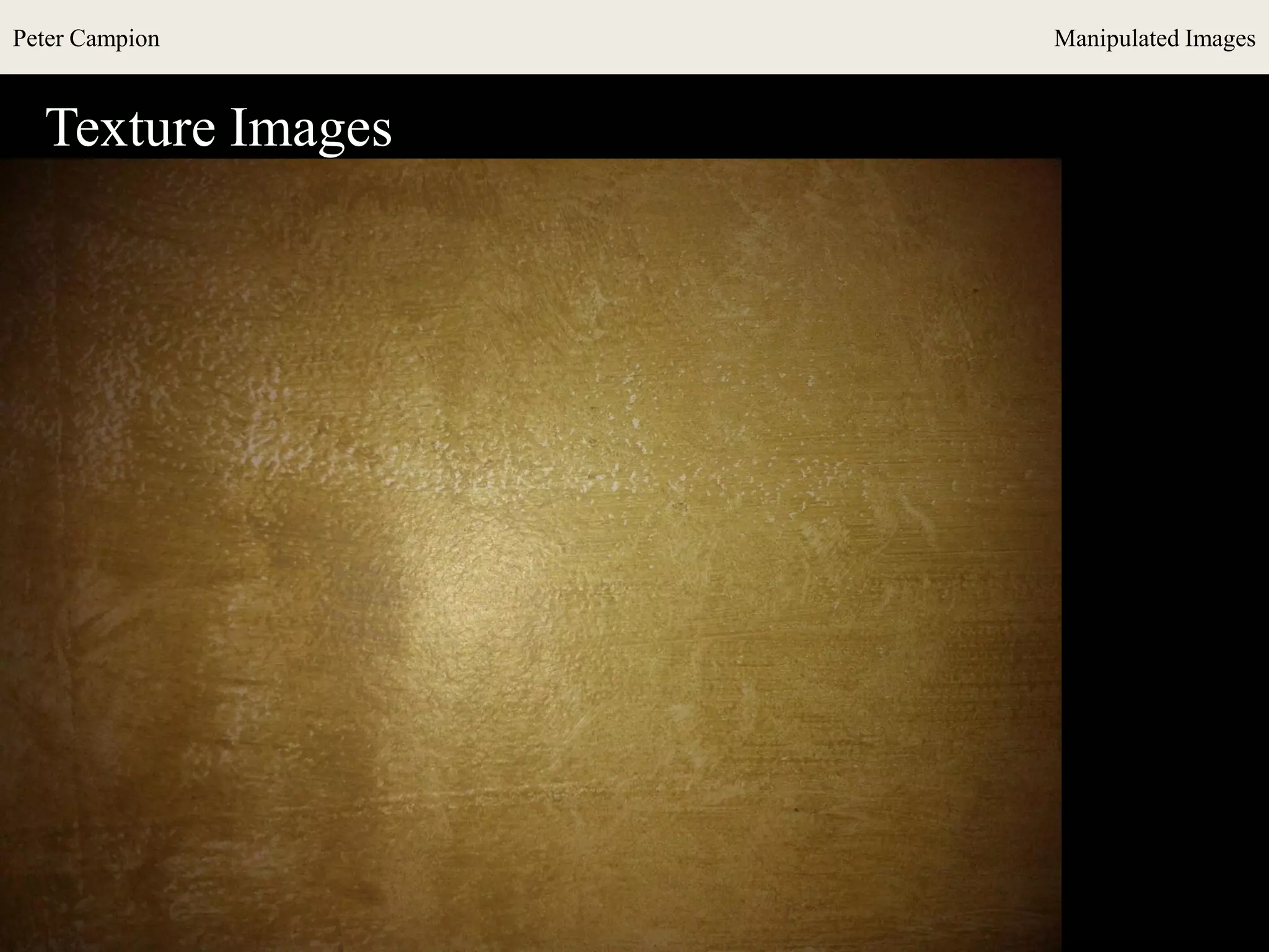 Peter Campion Manipulated Images
Texture Images
 