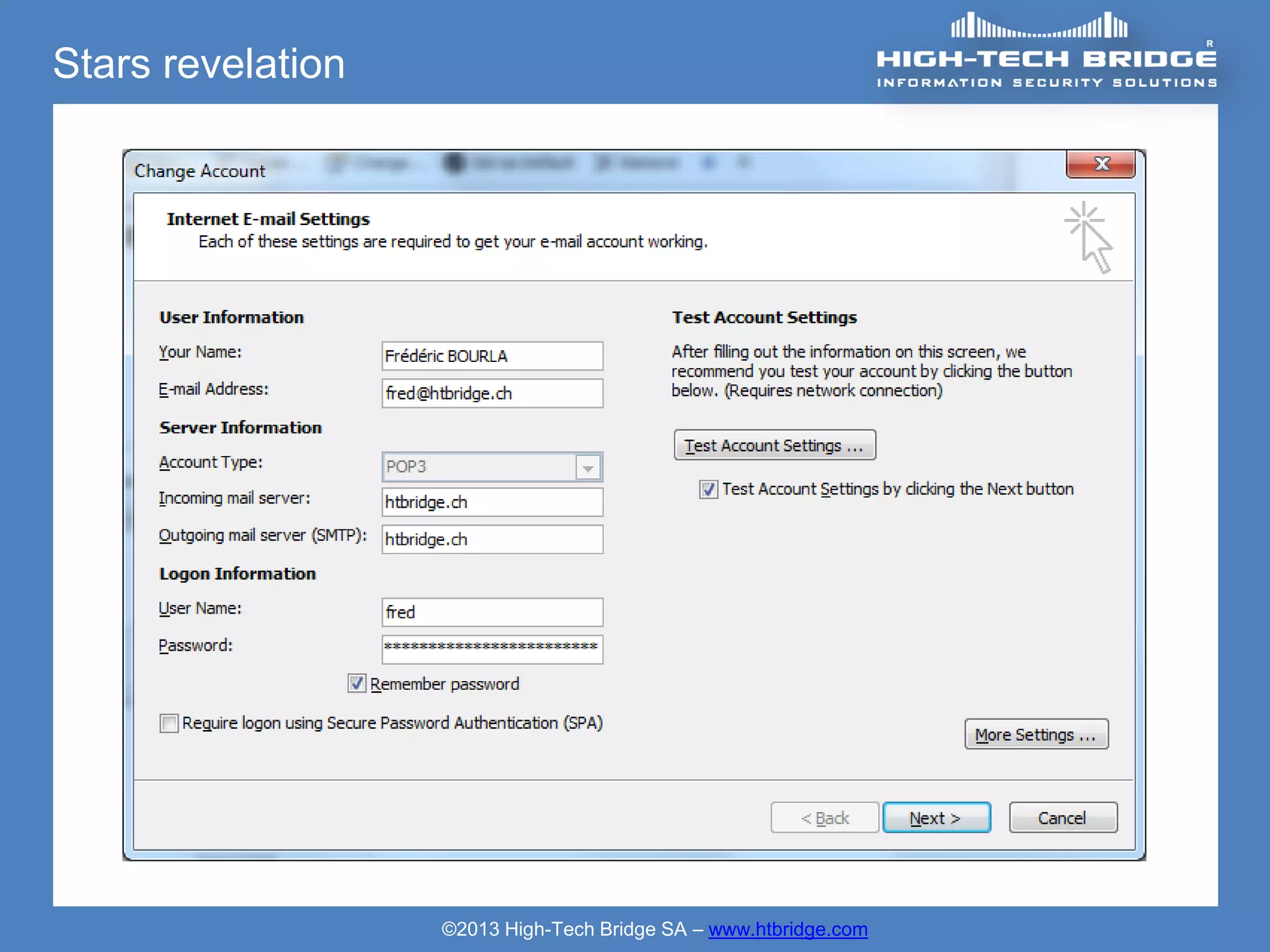 Stars revelation




                   ©2013 High-Tech Bridge SA – www.htbridge.com
 
