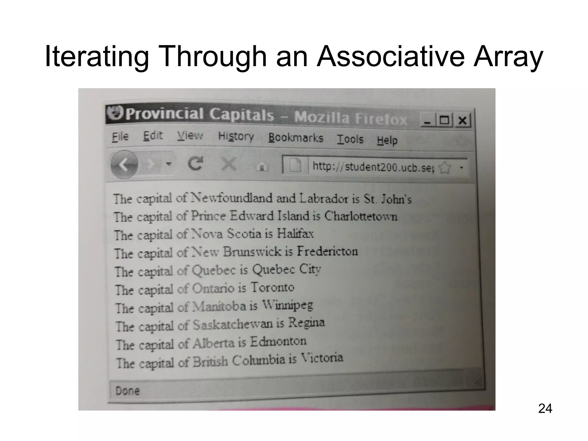Iterating Through an Associative Array 24 