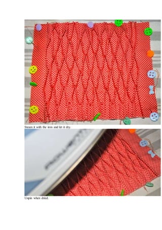 Steam it with the iron and let it dry.
Unpin when dried.
 