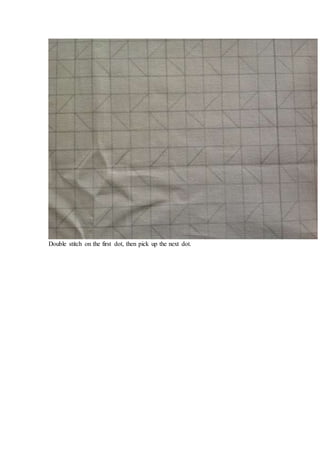 Double stitch on the first dot, then pick up the next dot.
 