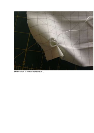 Double stitch to anchor the thread on C.
 