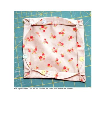 Turn square around. The pin that identifies the centre point should still be there.
 