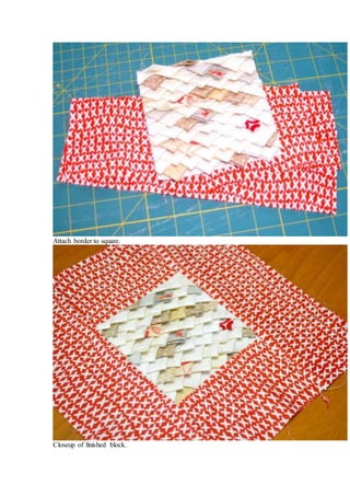 Attach border to square.
Closeup of finished block.
 