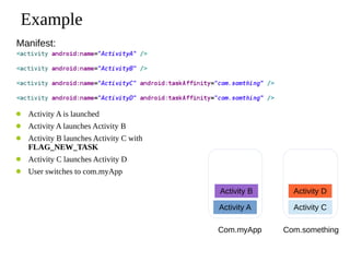 Manipulating Android tasks and back stack | PDF