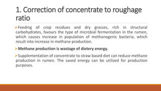 Manipulation of rumen function to augment livestock productivity | PPTX