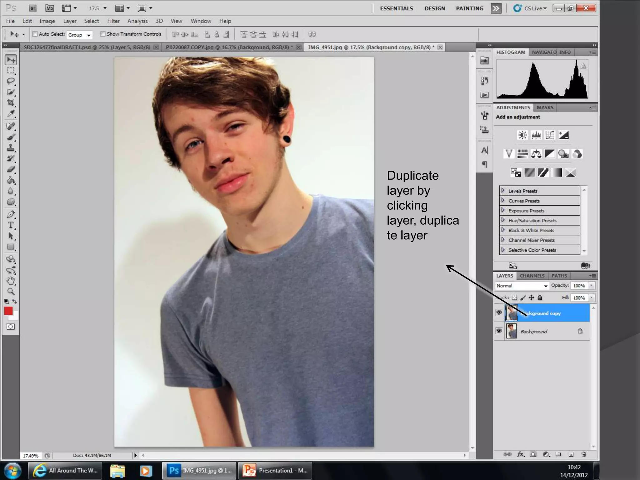 Duplicate
layer by
clicking
layer, duplica
te layer
 