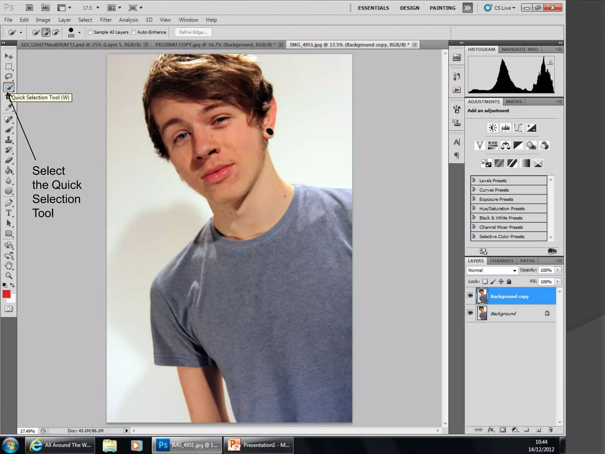 Select
the Quick
Selection
Tool
 