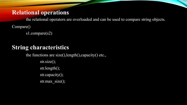 Manipulation strings in c++ | PPT