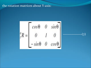 the rotation matrices about Y-axis:
----------------(7)
 