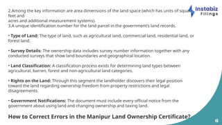 Manipur Land Ownership Certificate Guide | PPTX