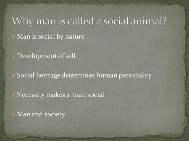 Man is a social animal