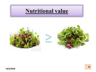 Nutritional value
≥
24
14/5/2018
 