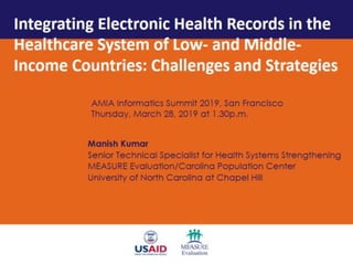 Integrating Electronic Health Records in the Healthcare System of Low- and Middle-Income Countries: Challenges and Strategies