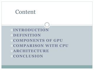 graphics processing unit ppt | PPTX