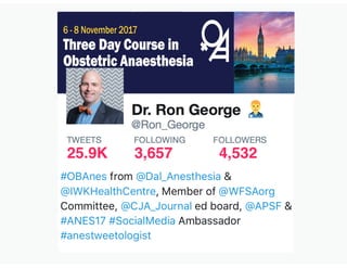 #OBAnes from @Dal_Anesthesia &
@IWKHealthCentre, Member of @WFSAorg
Committee #SAFET #AnesJC #hcldr
#DalMedForward #SOAPAM...