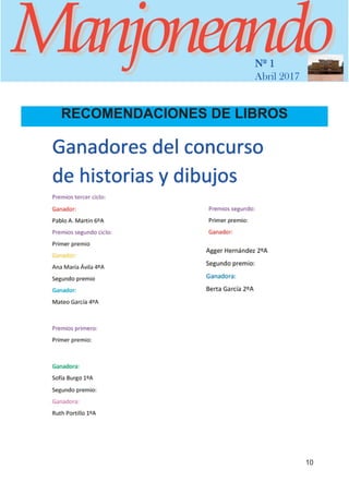 ManjoneandoManjoneandoNº 1
Abril 2017
10
RECOMENDACIONES DE LIBROS
 