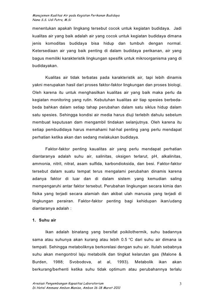 Manjemen Kualitas Air