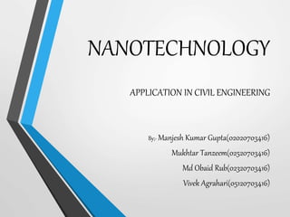 application of nanotechnology in civil engineering | PPTX