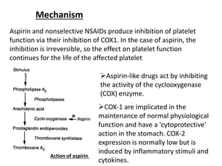 Nsaids Platelets anti inflammatory drugs | PPTX