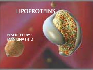 LIPOPROTEINS
PESENTED BY :
MANJUNATH D
 