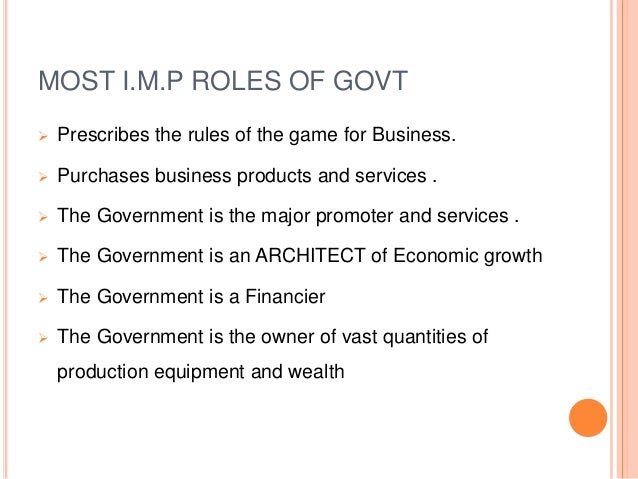 Role of Government in Indian Business Environment