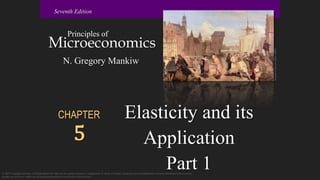© 2015 Cengage Learning. All Rights Reserved. May not be copied, scanned, or duplicated, in whole or in part, except for use as permitted in a license distributed with a certain
product or service or otherwise on a password-protected website for classroom use.
Seventh Edition
Microeconomics
Principles of
N. Gregory Mankiw
CHAPTER
5
Elasticity and its
Application
Part 1
WojciechGerson(1831-1901)
 