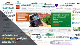 Industries are
challenged by digital
disrupters…
 