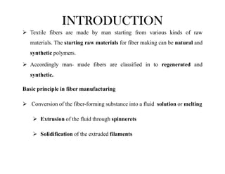 Man made fiber formation and regenerated fibers | PDF
