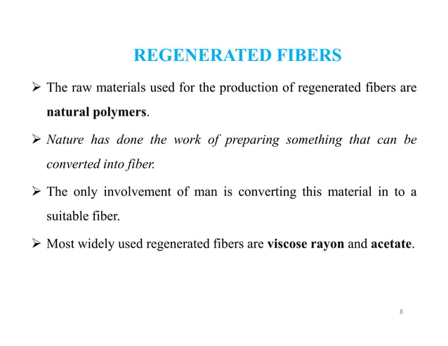 Man made fiber formation and regenerated fibers | PDF