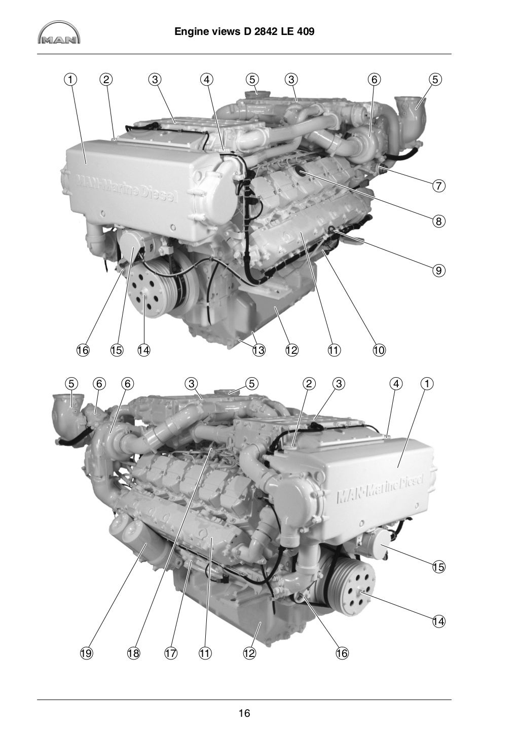 Man marine diesel engine d 2842 le 418 service repair manual