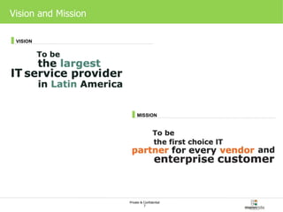 Vision and Mission VISION MISSION 