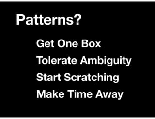 Towards Patterns for Creativity