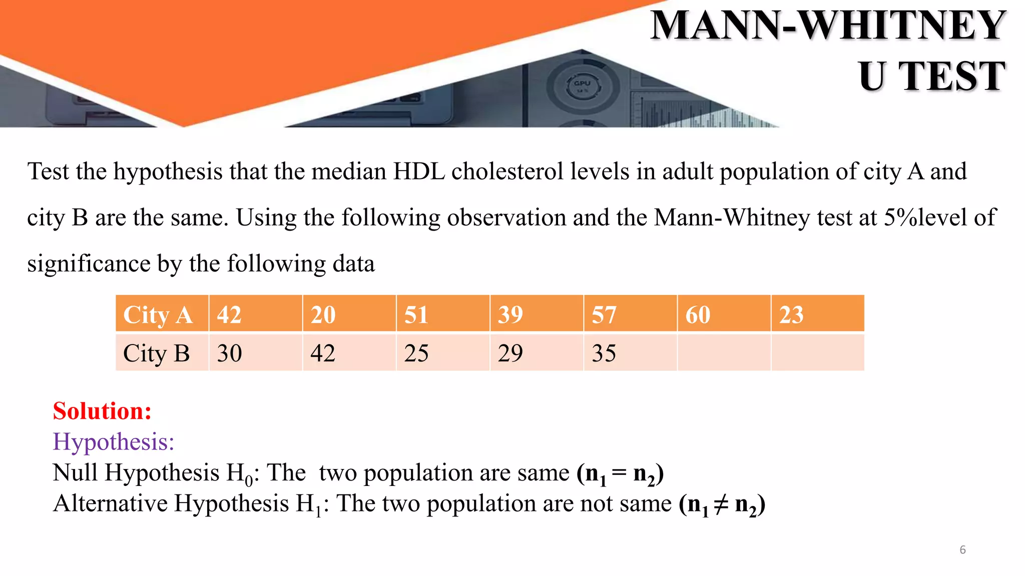 Mann Whitney U Test pptx Mann Whitney U Test pptx