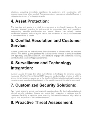 The Vital Role of Manned Guarding in Retail Security | PDF
