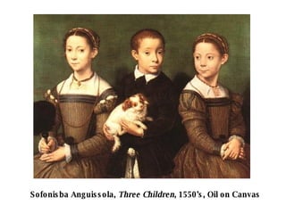 Sofonisba Anguissola, Three Children , 1550’s, Oil on Canvas